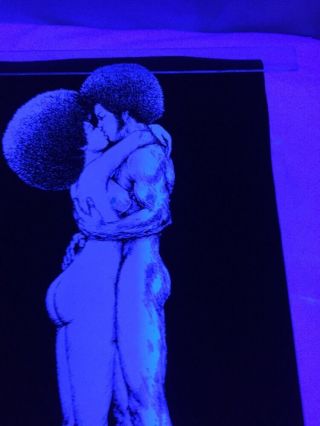Vintage Afro Love Houston Blacklight Poster 1971 HB44A Nude 21x34 Peace 3