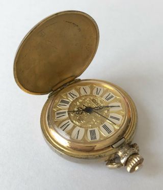 Vintage Alsta Incabloc Swiss Made 17 Jewels Gold Tone Engraved Pocket Watch