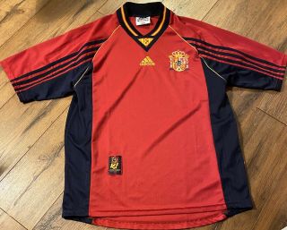 Vintage 1998 Adidas Fef Spain Soccer Jersey Shirt Men 