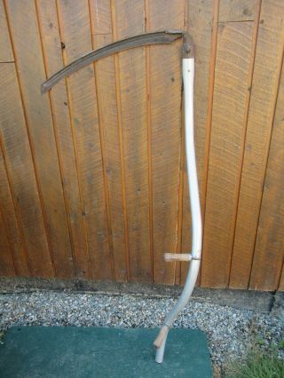 Vintage Antique 57 " Aluminium Scythe Hay Grain Sickle Farm Tool Blade 24 " Long
