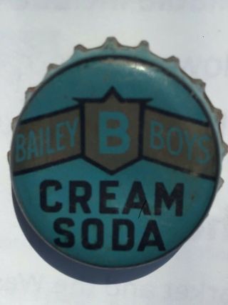 Bailey Boys Cream Soda Cork Back Vintage Pop Bottle Cap Marshalltown,  Ia