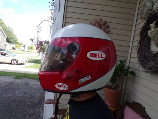 Vintage Bell Pro Racing Helmet 7 1/2 Snell 1982 Motorcycle Full Face E.  Lawson