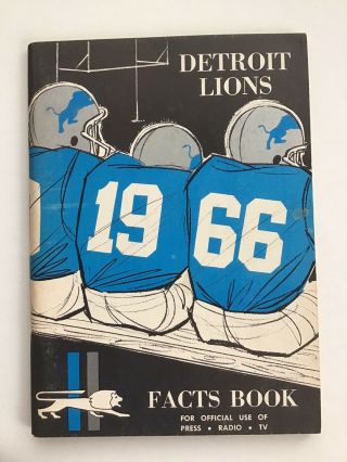 1966 Detroit Lions Fact Book/press Guide