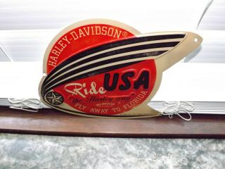 Vintage Harley Davidson Ride Usa Tin Sign