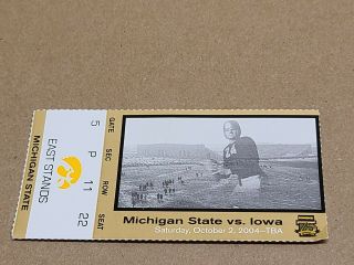 2004 Iowa Hawkeyes Michigan State Football Ticket Nile Kinnick Photo On Card