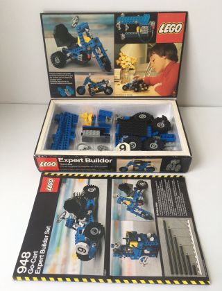 Vintage Technic Lego Expert Builder Set 948 W/ Box And Instructions – Go - Kart