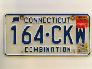 Connecticut License Plate Vintage From 1980 