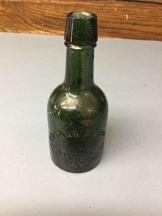 Portland Maine Ingalls Bros Dark Green Glass Bottle Antique Vintage Ingall’s