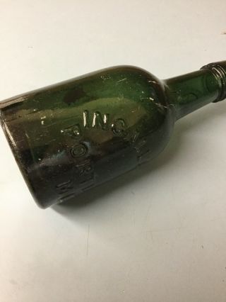 PORTLAND Maine INGALLS BROS Dark Green Glass Bottle Antique Vintage Ingall’s 2