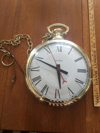 Vintage Antique Large Pocket Watch Wall Clock 17 " Diameter