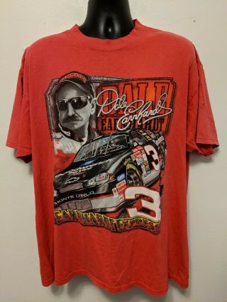 Vintage Distressed Chase Authentics Dale Earnhardt Red Nascar Two Sided Shirt Xl