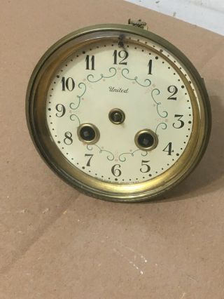 Antique Japy Freres French Mantle Clock Movement W/ Beveled Glass Door