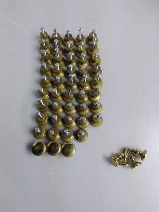 51 Vintage Solid Brass Cabinet Knobs Drawer Pulls - Round Ball Mushroom