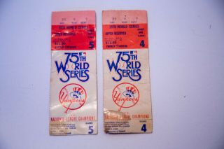 2 1978 World Series Ticket Stub Los Angeles Dodgers At York Yankees Game 4,  5