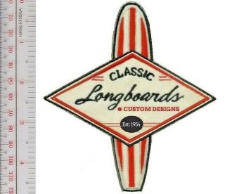 Vintage Surfing Classic Longboards Custom Designs Since 1954 Promo Patch