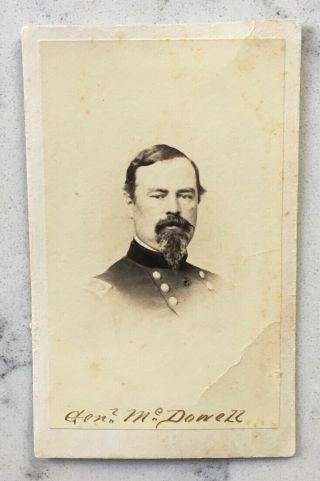 Antique Civil War Cdv Photograph Union Major General Irwin Mcdowell Fredericks