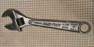 Vintage Blue Point 6” Adjustable Wrench Alloy Steel Snap - On Tools