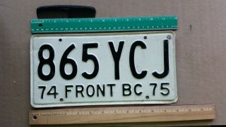 License Plate,  Mexico,  Front Bc,  Baja California,  1974 - 1975,  865 Ycj