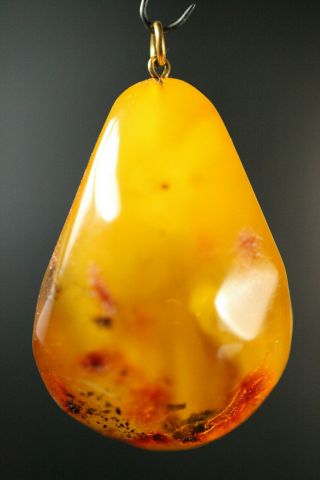 Natural Old Antique 16.  8 G Butterscotch Egg Yolk Baltic Amber Stone Pendant C335