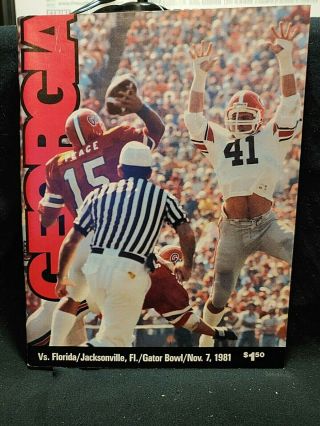 1981 Georgia Bulldogs Vs Florida Gators Football Program Herschel Walker