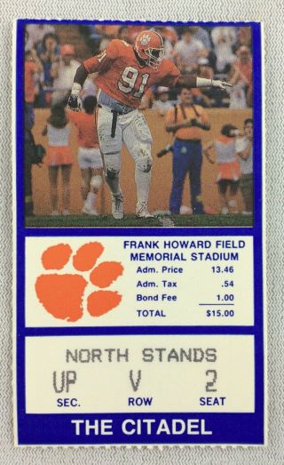 Cfb 1986 10/04 The Citadel At Clemson Football Ticket Stub - Acc Champs