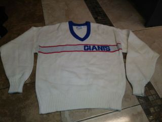 Vtg Cliff Engle York Giants Sweater Sz M Men Nfl 80s 90s Pro Cut Usa Wool