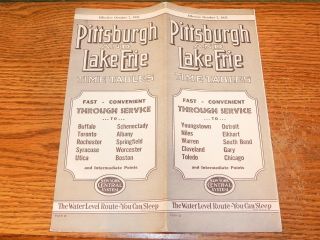 P&le Pittsburgh & Lake Erie Railroad Time Table October 1935 Very