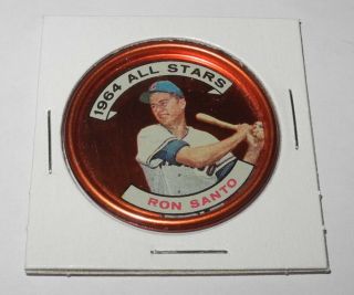 1964 Topps Baseball Coin Pin 146 Ron Santo York Mets All Star V1