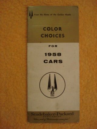 1958 Studebaker - Packard Color Choices Brochure Pd 8004