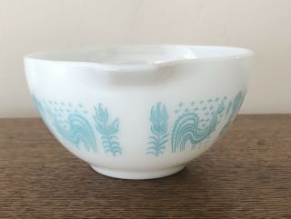 Vintage Pyrex Amish Butterprint 441 (1.  5 Pint) Bowl Turquoise On White 2