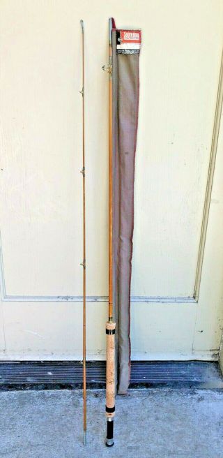 Vintage South Bend 469 - 7 Bamboo Spin Fly Fishing Rod W/ Sock