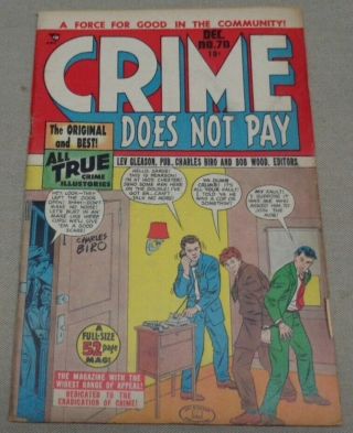 Vintage Dec 1948 Crime Does Not Pay 70 Comic Book