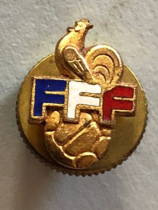 France Football Federation Fff Vintage Enamel Pin Badge On Screw