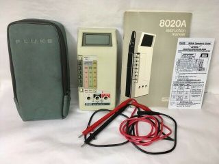 Fluke 8020a Handheld Digital Meter Multimeter Carrying Case Probes Instructions