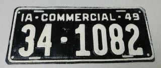 1949 Iowa Commercial Truck License Plate Floyd County