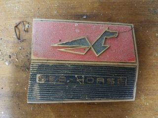 Vintage Johnson Seahorse Boat Outboard Motor Plastic Decal 3 " ×3 1/2 "