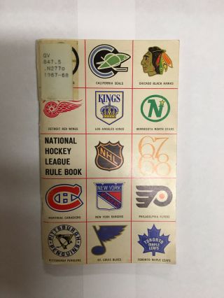 1967 - 1968 National Hockey League Official Rule Book Nhl