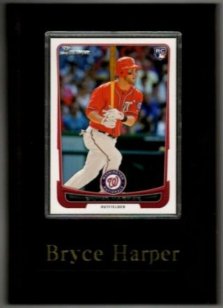 Baseball Card Plaque Bryce Harper,  Nationals/phillies 2012 (rc) Bowman 10 Nm/mt