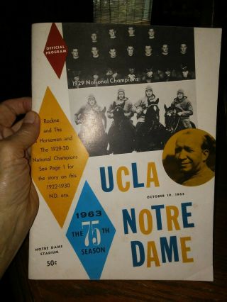 1963 Notre Dame Vs Ucla College Football Program