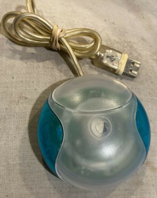 Vintage Apple Imac Usb Mouse M4848 Bondi Blue - Teal Cleaned &,