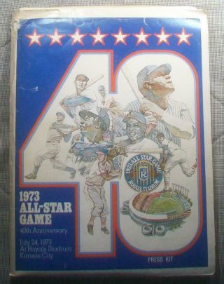 1973 All Star Game Press Kit @ Kansas City Mays Aaron Yaz Fisk 40th Annual Game