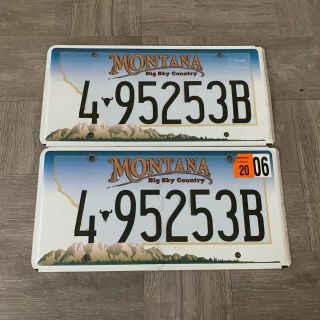 Montana Big Sky Buffalo Rosebud County License Plate Pair 4 95253b