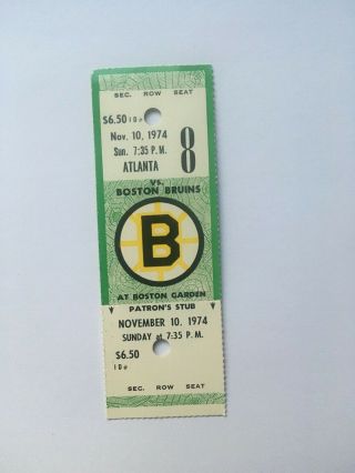 Vintage Nhl Hockey Ticket Stub Boston Bruins Bobby Orr Goal