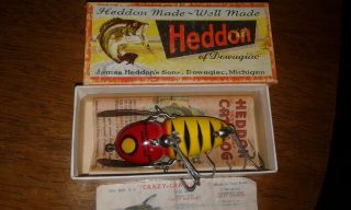 Vintage Heddon Crazy Crawler 2100 Yrh Lure - Very Good