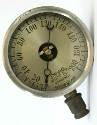 Vintage,  Antique " Ashton Boston Usa " 0 - 200 Psi/pressure Gauge - Steampunk - Large