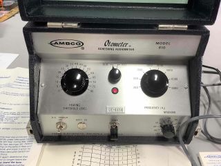 Vintage Ambco Model 610 Otometer Screening Audiometer Hearing Tester Portable