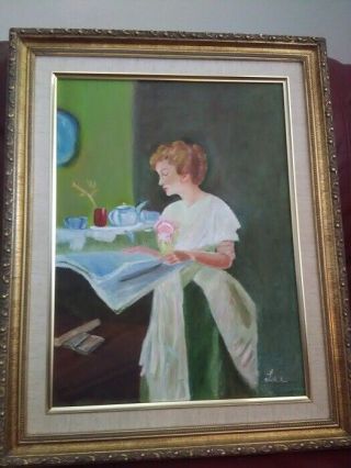 Signed/framed Vintage Oil Painting By Artist Lee On Canvas 16x12