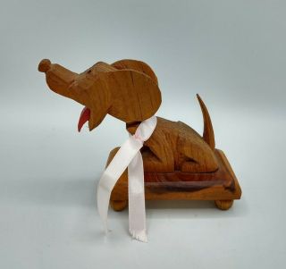 Vtg Carved Wood Hound Dog Wooden Figurine Artist Signed Jack Messenger 1973