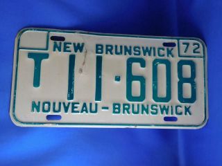Brunswick License Plate 1972 T 11608 Canada Car Shop Garage Sign
