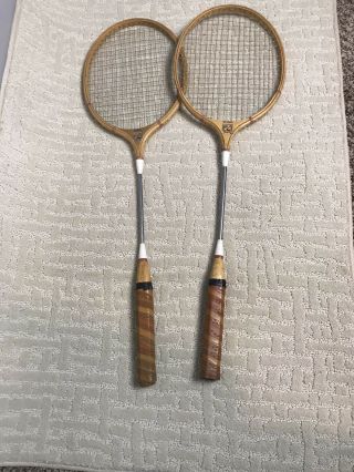 Vintage Wide World Of Sports Badminton Racquet Racket Wood & Steel